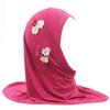 Muslim Hijab Head Scarf Ice Silk Headwear Floral Kids Amira Hijab Islamic Head Wrap for Age 2-6 Years Girls (rosy (6 flowers)) view 1