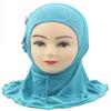 Muslim Hijab Head Scarf Ice Silk Headwear Floral Kids Amira Hijab Islamic Head Wrap for Age 2-6 Years Girls (green (6 flowers)) view 2