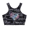 YONGHS Kids Girls Sports Bras Athletic Fashion Racerback Crop Tank Top for Yoga/Fitness/Workout/Gym Black 14 view 1