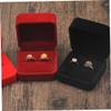 Holibanna Engagement Ring Box Flannel Proposal Ring Box for Proposal Engagement Wedding Birthday Black view 2