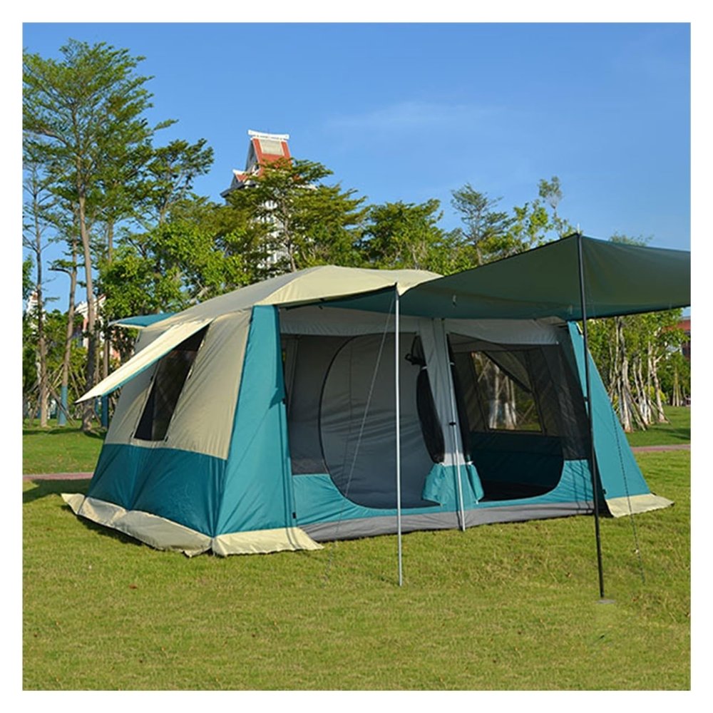 8 Person Tent, Family Cabin Tents, Outdoor Shelter Camping Hub Tent, Doors and 3 Windows with Mesh,Waterproof,Double Layer Camping Tent for The Garden (Size : A)