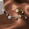 925 Sterling Silver Daisy Flower Half Hoop Earrings Set Cuff Earrings Ball Crystal Studs for Women Cartilage Earrings Helix Piercing Jewelry view 2