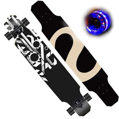 WZFANJIJ Skateboards - 31" x 8" Complete Standard Skateboard for Girls Boys Beginners, 9 Layer Canadian Maple Double Kick Concave Skate Board, Gifts for Kids Teens & Adults,B-Flash