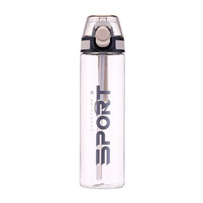 HNGM Water Bottle Sports Water Bottle 500ml 1000ml Outdoor Travel Portable Leak Proof Drink Plastic Drink Bottle Riding Equipment water bottle (Color : Light beige)