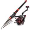 Ultra-Short Fishing Rod Reel Set, Trout Rod, Fishing Rod Reel Combo, sea Fishing Rod, Carbon Fiber Fishing Rod with Reel Set, bass Fishing 1.8m-3.6m ZYHYD (Size : 2.4m+3000Reel) view 1
