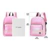 GBLQ PLUS Backpack Purse for Women, Holographic Quilted Puffer, Metallic Backpack for Work Travel, Iridescent Bookbag(Pale Pink) view 3