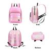GBLQ PLUS Backpack Purse for Women, Holographic Quilted Puffer, Metallic Backpack for Work Travel, Iridescent Bookbag(Pale Pink) view 4