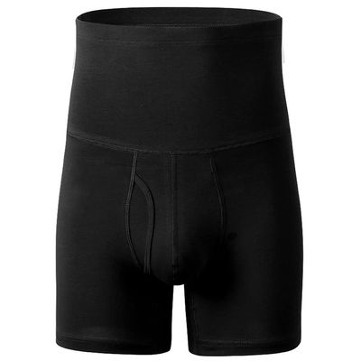 JUUCWOUT Men's Hi-Waist Breathable Boxer, Men's Tummy Control Shapewear Shorts Slimming Black