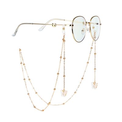 AININI 27.5 Eyeglass Chains Butterfly Bead Mask Lanyard Chains Eyeglass Necklace for Women