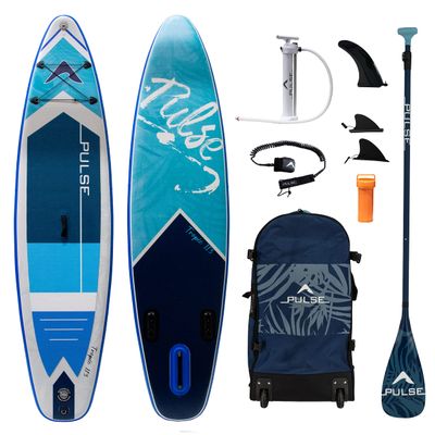 Pulse Tropic Inflatable Stand Up Paddle Board, 11'3", Complete Set, Stable Design, 6" Thick, 280+ Lbs Capacity