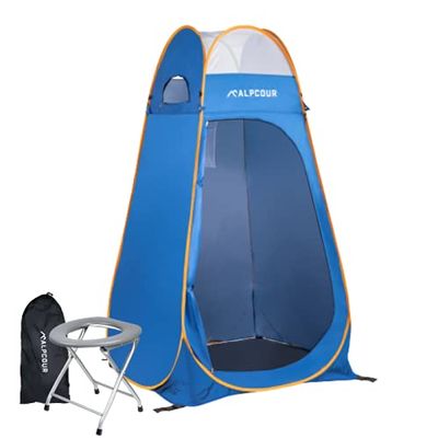 Alpcour Foldable Waterproof Pop Up Portable Toilet Seat for Camping, Hiking, Beach, and Traveling