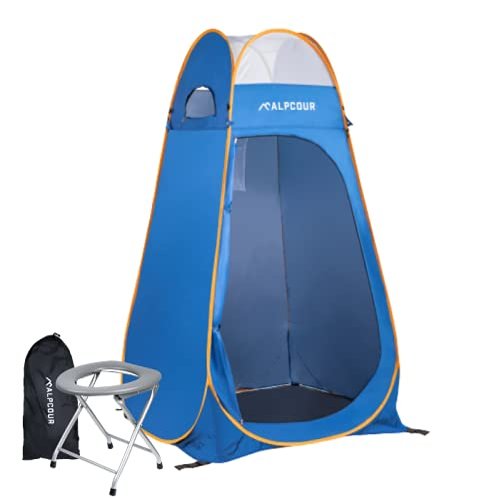 Alpcour Foldable Waterproof Pop Up Portable Toilet Seat for Camping, Hiking, Beach, and Traveling