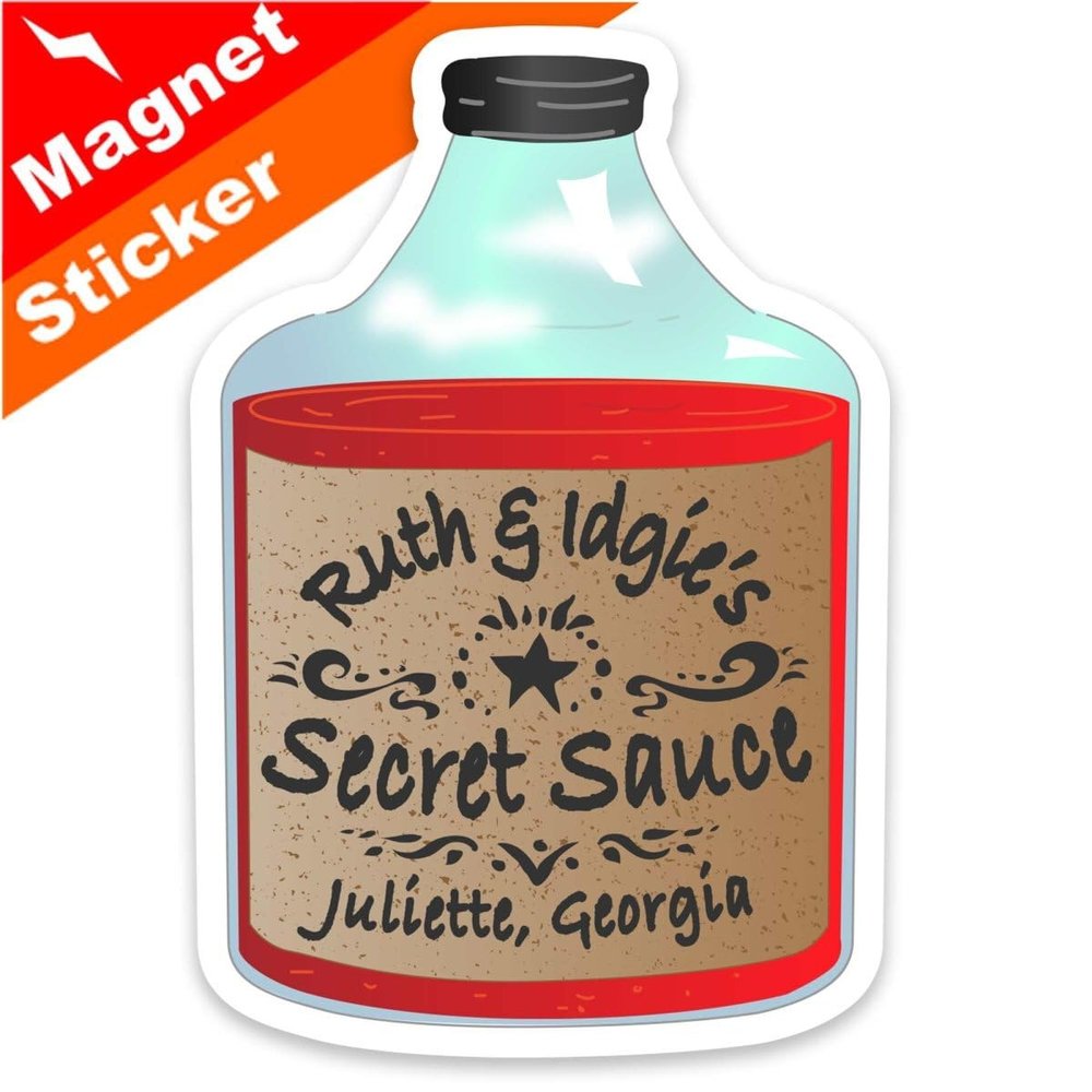 Ruth & Idgie's Secret Sauce - Premium Stickers, Magnets - 3 in Sticker - 3-Pack = Save 30%