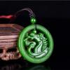 PAYNAN Natural Green Handmade Carving Zodiac Horse Jade Pendant Fashion Jewelry Horse Necklace view 3