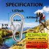 Acquwistach Locking Carabiner Clips 6 Pack 3.15" Stainless Steel Spring Snap Hook Locking Carabiner Heavy Duty - 304 Premium Stainless Steel Thumb Screw Carabiner Clip view 3