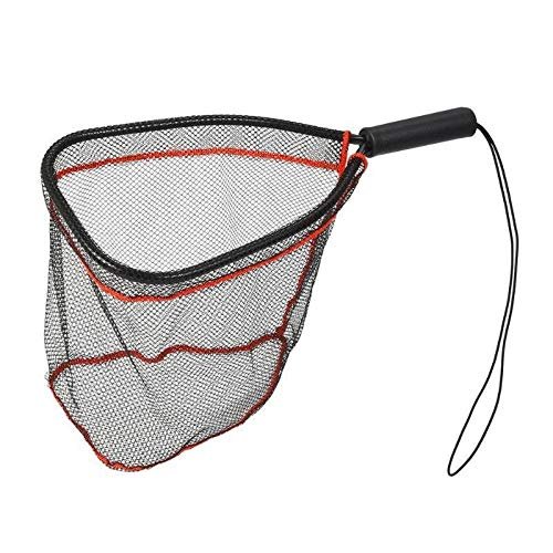 Fishing Net Portable Fly Fishing Dip Nets Lightweight Black Red Aluminum Alloy Frame Rubber Handle Brail Fishing Net Fish Tackle Accessories Fishing net fishing basket foldable portable fish cage fish