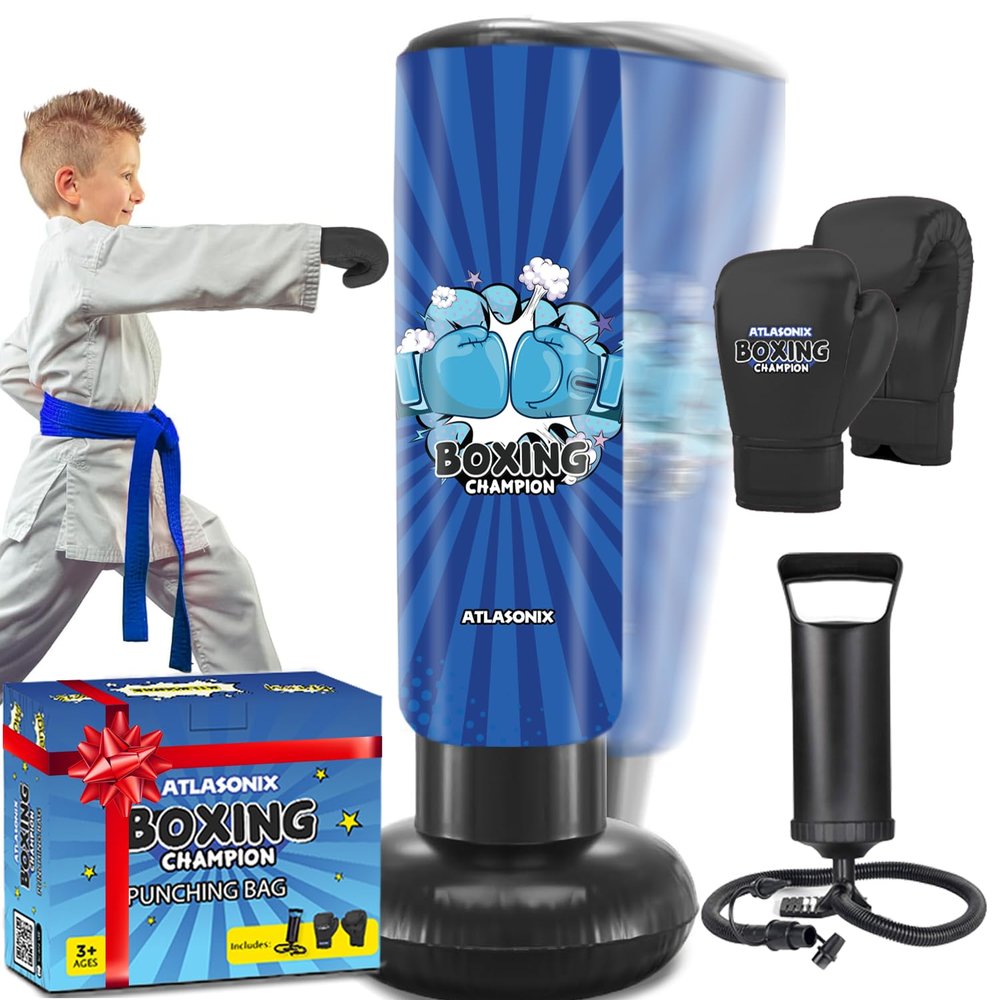 Punching Bags for Kids Age 8-12, Punching Bag for Kids, Kid Boxing Set - Blow Up Boxing Bag, Toy & Gifts for Boys and Girls, Fun Active Game Birthday Gift