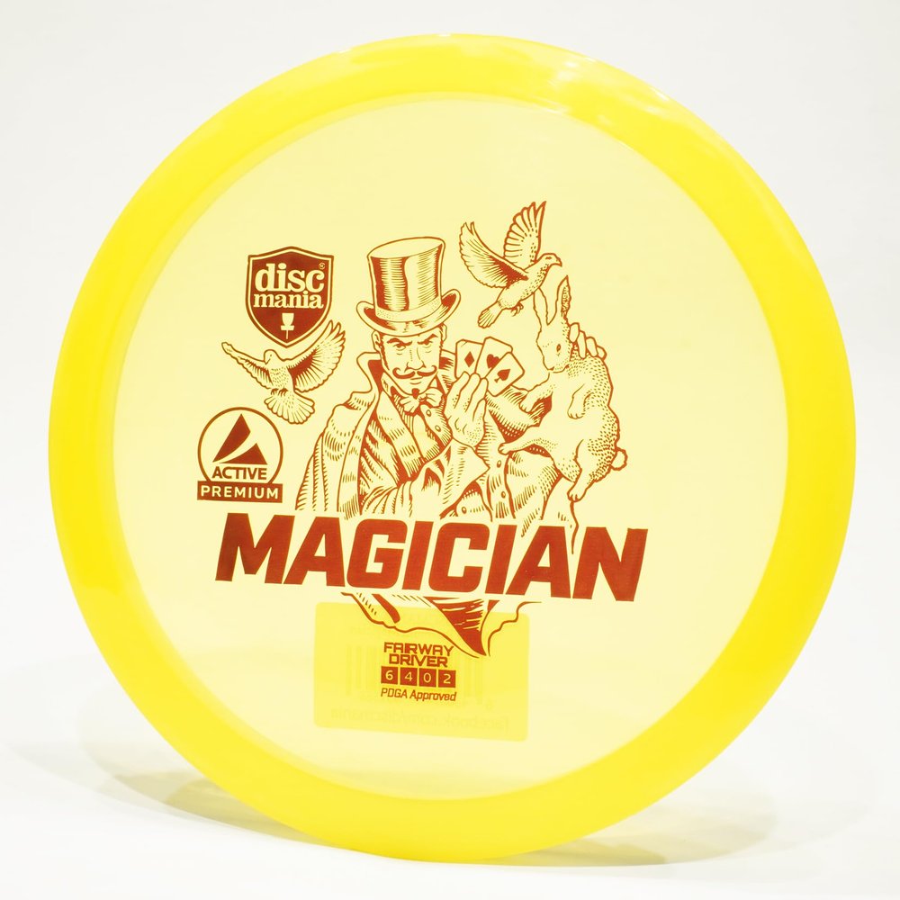 Discmania Active Premium Magician Disc Golf Fairway Driver, Pick Color/Weight [Stamp & Exact Color May Vary] Yellow 170-172 Grams