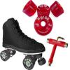 Atom Skates Jackson Diva Viper/Nylon Plate/Size: Women's Adult 8 Bundle with Glitter Red Atom Pulse Wheels and Tool view 1