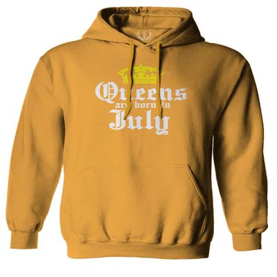 0045. It's is My Birthday Gift Queens are Born in July 20th 30th 40th 50th Sweatshirt Pullover Hoodie (Gold, Medium)
