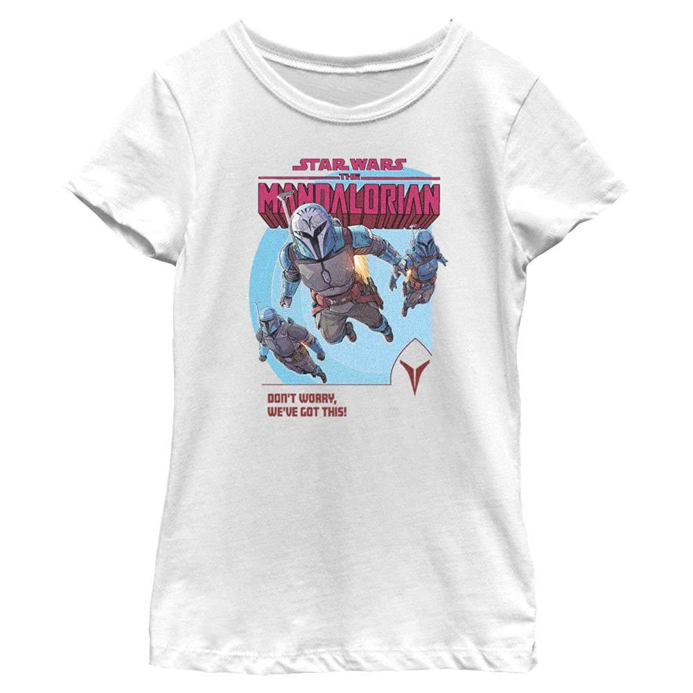Star Wars Mandalorian We've Got This Girl's Solid Crew Tee, White, Small