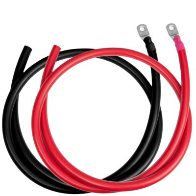 4 AWG UL 1426 Battery Cables - 8 ft Marine Grade Wire Tinned Copper Oxygen-Free Insulated - Standard PVC Wire with 1 Lug for Boat, Automotive, Speakers, Solar, Camper, RV & Trailers