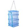 Fishing Net 4 Layers Fish Net Drying Fishing Net Rack Folding Mesh Hanging Vegetable Fish Dishes Dryer Hanger Dry Food Fish Storage Net Fishing net fishing basket foldable portable fish cage fishing n view 2