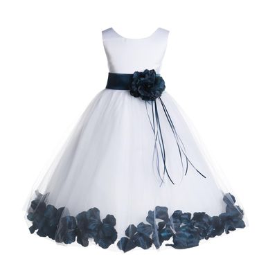 ekidsbridal Rose Petals White Flower Girl Dresses Pageant Dress Baptism Dress 007ss S