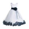 ekidsbridal Rose Petals White Flower Girl Dresses Pageant Dress Baptism Dress 007ss S view 1