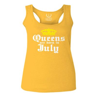 0045. It's is My Birthday Gift Queens are Born in July 20th 30th 40th 50th Women's Tank Top Racerback (Gold Medium)