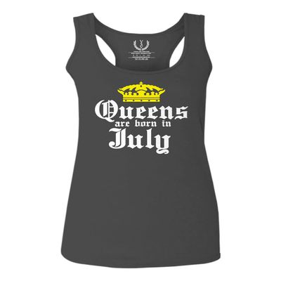 0045. It's is My Birthday Gift Queens are Born in July 20th 30th 40th 50th Women's Tank Top Racerback (Characol X Small) Charcoal