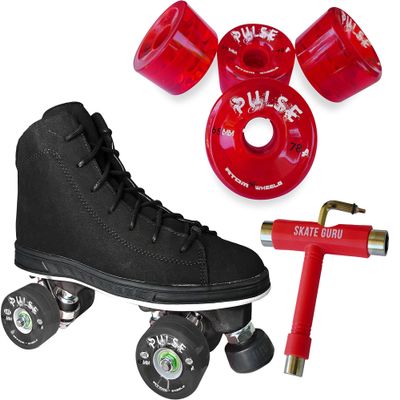 Atom Skates Jackson Diva Viper/Nylon Plate/Size: Women's Adult 8 Bundle with Red Atom Pulse Wheels and Tool