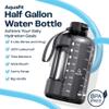 AQUAFIT 64 oz Water Bottle with Time Marker - Straw & Chug Lid - BPA Free Half Gallon Gym Water Bottle with Handle - Big Gallon Jug (Clarity, 64 Ounces) view 2