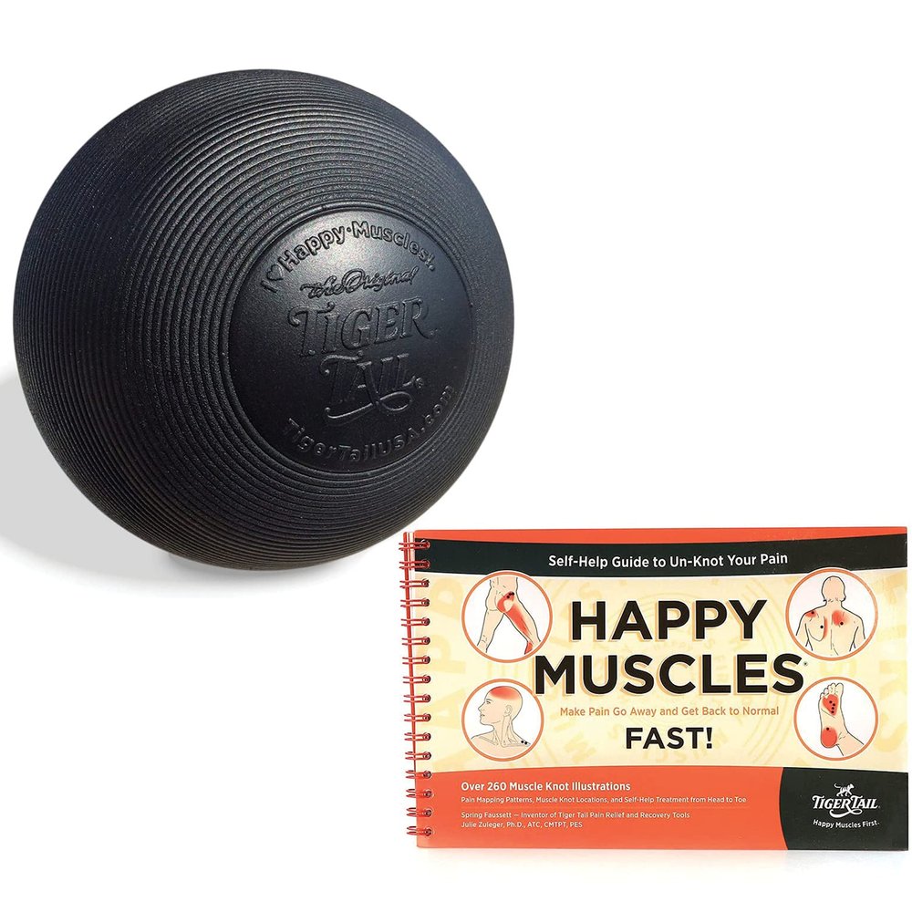 Tiger Tail Bundle: Tiger Ball 5.0 Foam Roller Ball + Happy Muscles Book