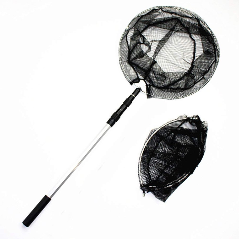 Fishing Net Fly Fishing Landing Net Aluminum 3 Section 1.5M Telescopic Hand Fish Net Extending Pole Handle Fishing Tackle Equipmen Fishing net fishing basket foldable portable fish cage fishing nett