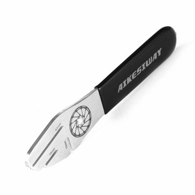AIKESIWAY Rotor Truing Fork Bike Disc Alignment Tool Bicycle Brake Wrench,Bike Disc Brake Pad Adjustment Alignment Tool Gap Regulator,3 Slot Depths,Strong,Easy to Carry and Use (1pc Brake Wrench)