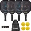 OLANNY Pickle Ball Raquette Set of 4 Lightweight Pickleball Paddle Set Premium Comfort Grip Polymer Honeycomb Core Set of Four Paddles,4 Replacement Soft Grip,4 Balls & Drawstring Bag view 1