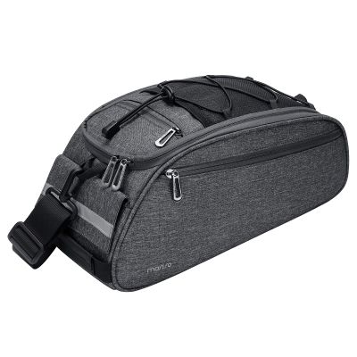 MOSISO Bike Rack Bag, Waterproof Bicycle Trunk Pannier Rear Seat Pouch Cycling Bike Carrier Backseat Storage Luggage Saddle Shoulder Bag, Space Gray