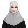 RUIXIA Womens Girls Ice Silk Muslim Hijab Islamic Lace Applique Head Wrap Shawl Long Scarf Wrap Scarves with Rhinestones, Gray, One Size view 1