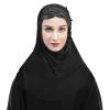 RUIXIA Womens Girls Ice Silk Muslim Hijab Islamic Lace Applique Head Wrap Shawl Long Scarf Wrap Scarves with Rhinestones,Black,One Size view 1