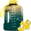 AQUAFIT 1 Gallon Water Bottle with Time Marker - Straw & Chug Lid - BPA Free Gym Water Bottle with Straw - Big Gallon Jug (Forest Fade, 128 oz - 2 Lids) view 1