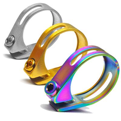 Titanium Bike Seatpost Clamps Collar 31.8mm/34.9mm Ultralight Titanium Alloy Seat Tube Clip for Bicycle Mountain Bike Road Bicycle,Bicycle Quick Release (1PCS Golden, 34.9mm)
