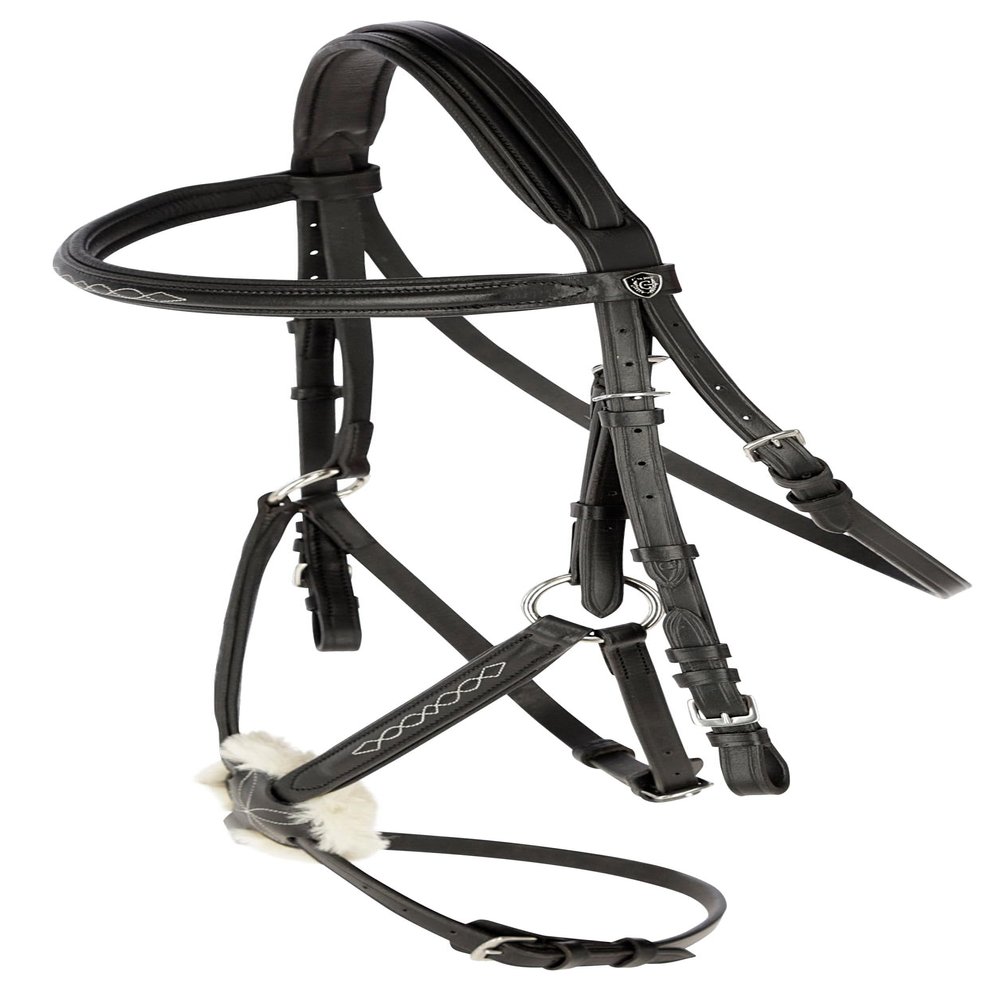 Cancun Snaffle Bridle Black Full