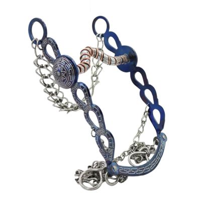 4 7/8" Azul Charro Freno Saddle Horseshoe Blue Bit