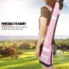 EVTSCAN Nylon Golf Club Carrier Bag, Lightweight Portable Golf Practice Bag with Accessory Pocket Adjustable Strap Rubber Base, Holds 1-3 Clubs Pink view 2