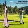 EVTSCAN Nylon Golf Club Carrier Bag, Lightweight Portable Golf Practice Bag with Accessory Pocket Adjustable Strap Rubber Base, Holds 1-3 Clubs Pink view 3