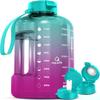 AQUAFIT 1 Gallon Water Bottle with Time Marker - Straw & Chug Lid - BPA Free Gym Water Bottle with Straw - Big Gallon Jug (Galaxy, 128 oz - 2 Lids) view 1