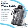 AQUAFIT 1 Gallon Water Bottle with Time Marker - Straw & Chug Lid - BPA Free Gym Water Bottle with Straw - Big Gallon Jug (Galaxy, 128 oz - 2 Lids) view 2
