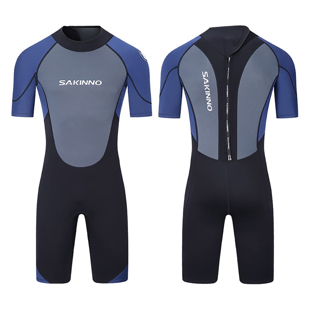 3Mm Neoprene Shorty Wetsuits for Men Women, One Piece Back Zip Diving Suit for Scuba Surfing Swim,A,XL