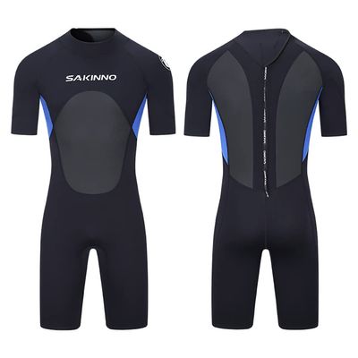 3Mm Neoprene Shorty Wetsuits for Men Women, One Piece Back Zip Diving Suit for Scuba Surfing Swim,B,3XL